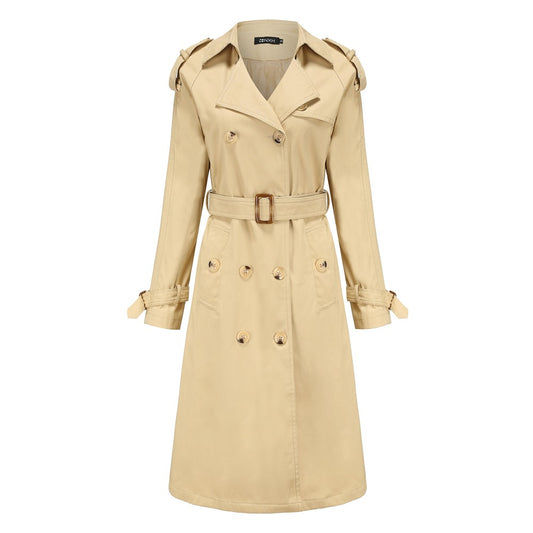 Chaqueta Cortavientos Larga de Algodón para Mujer con Cintura Ajustada - Image 2