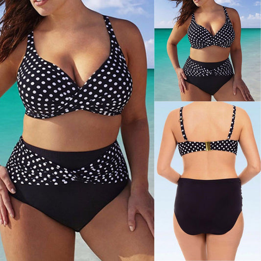Traje de Baño Bikini Lunares con Abertura Lateral - Tallas Grandes - Image 2