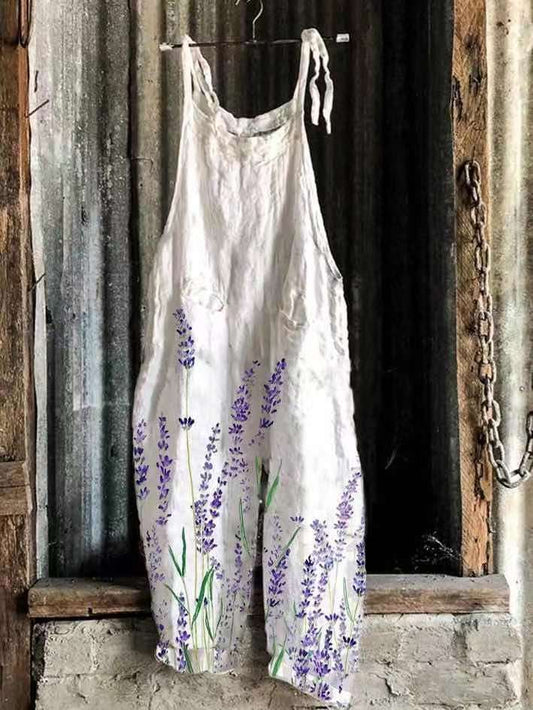 Jumpsuit Retro Estampado de Pierna Ancha para Mujer - Image 2