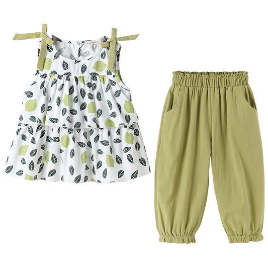 Traje Dos Piezas Infantil Pantalón Corto Floral - Image 2