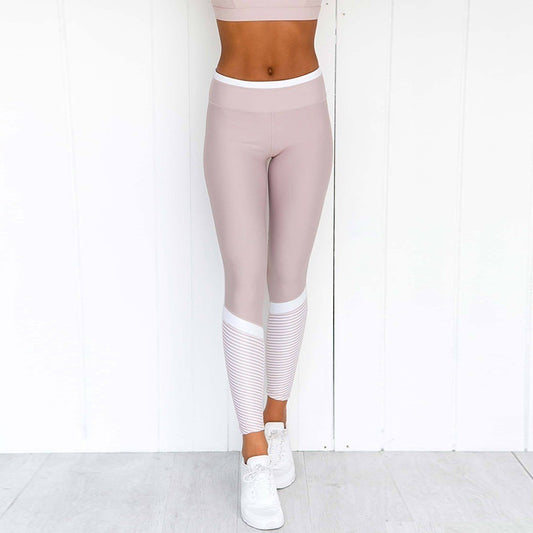 Leggins Deportivos con Rayas Geométricas y Cintura Elástica Alta - Image 2