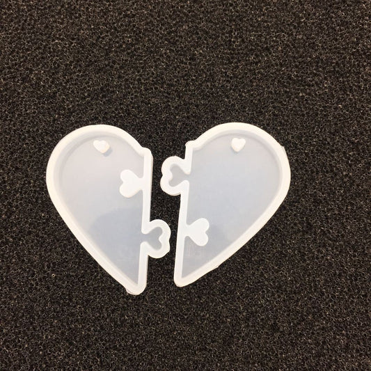 Molde de Silicona Líquida para Colgantes de Corazones Pareados - Resina Epoxi DIY - Image 2
