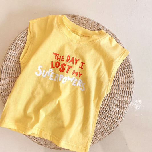 Camiseta Infantil Sin Mangas de Algodón Estampada para Verano - Image 2