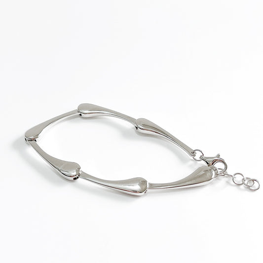 Pulsera de Plata 925 Gota de Agua Minimalista Geométrica - Image 2