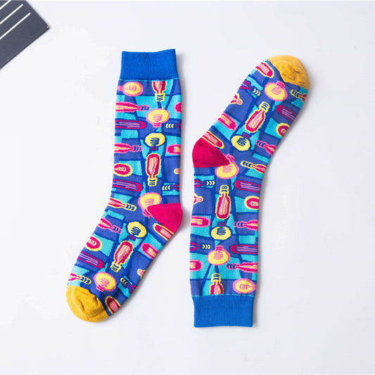 Calcetines Altos de Algodón 100% para Mujer - Estilo Urbano Hip Hop Otoño Invierno - Image 2