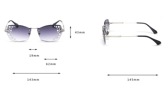 Gafas de Sol sin Marco con Diamantes Espejo Destellantes - Image 2