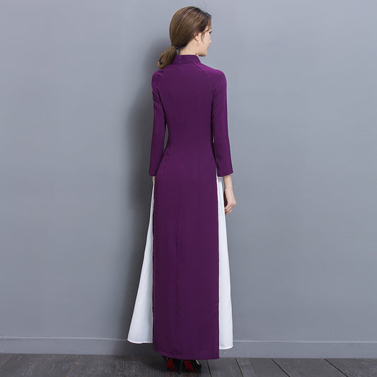 Vestido Cheongsam Largo Retro Elegante para Mujer - Estilo Tradicional Chino - Image 2