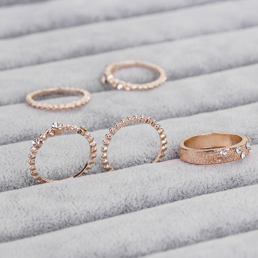 Set de 5 Anillos Apilables Estilo Bohemio en Tono Oro Rosa - Image 2