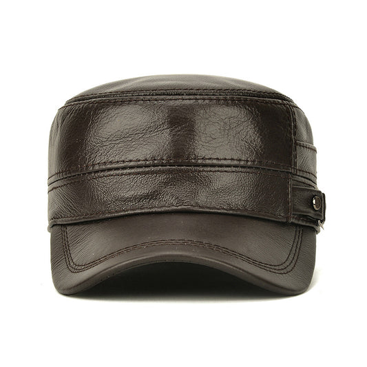Gorra de Cuero Genuino para Hombre con Protección de Oídos - Invierno y Otoño - Image 2