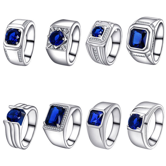 Anillo de Plata Esterlina 925 con Gema Azul - Elegancia Versátil para Mujer - Image 2