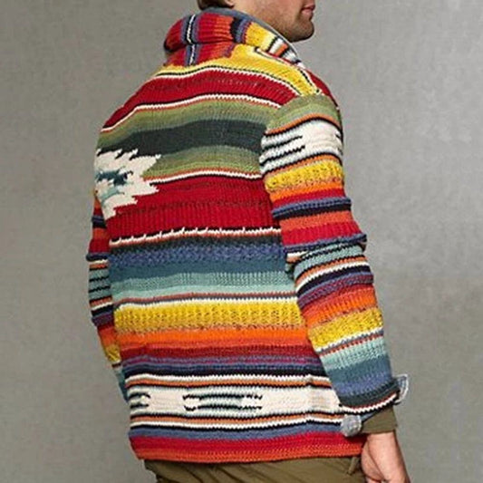 Cardigan Oversized con Rayas en Colores Irregulares - Image 2