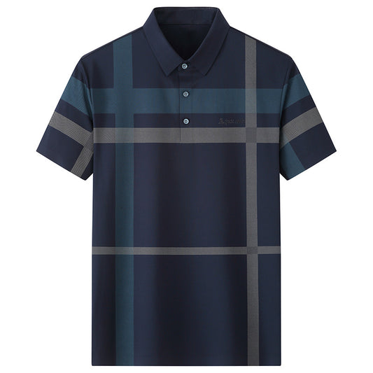 Polo Ejecutivo Juvenil Cuadros Holgado Casual de Negocios - Image 2