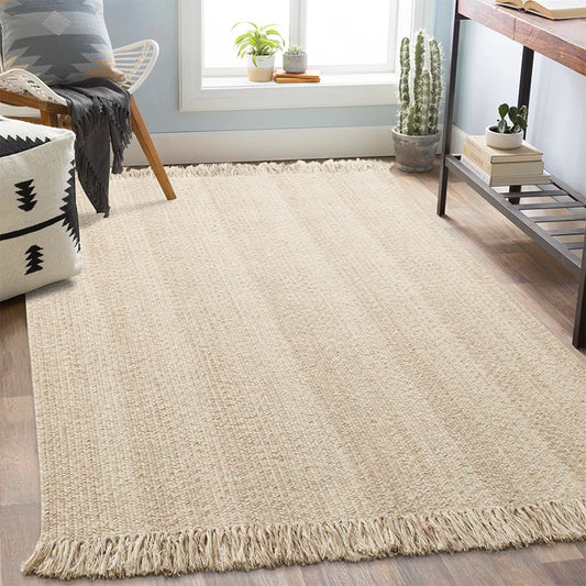 Alfombra de Lana Natural Blanco Leche - Diseño Moderno Minimalista para Sala y Dormitorio - Image 2