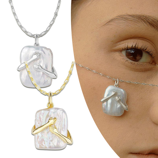 Juego de Collares para Pareja con Perla Barroca Cuadrada - Image 2