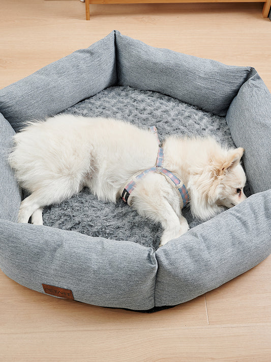 Cama Hexagonal de Terciopelo para Perros - Sofá Calmante y Acogedor - Image 2