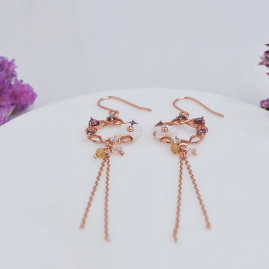 Aretes de Gancho Concha Románticos en Plata Pura y Circonia - Image 2