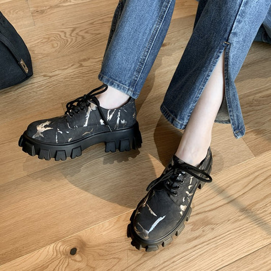 Zapatos Casuales Tipo Plataforma con Cuña y Punta Redonda en Camuflaje - Image 2