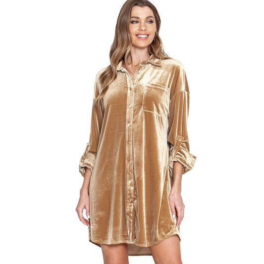 Falda Camisera de Terciopelo - Colección Otoño - Image 2
