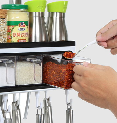 Organizador de Cocina Mural Multifuncional con Almacenamiento de Especias