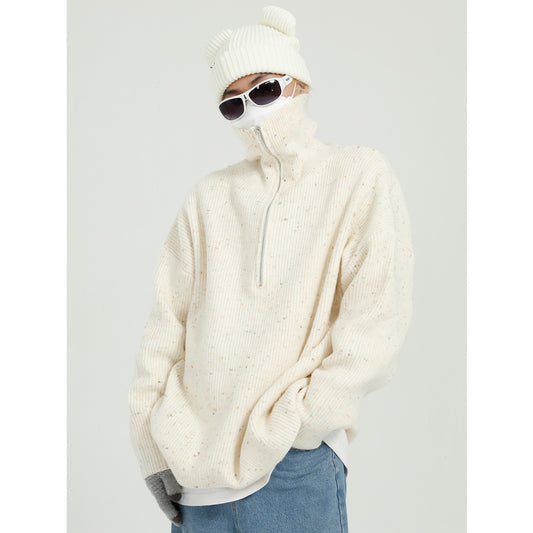 Suéter de Punto con Cierre y Solapa para Hombre - Otoño e Invierno - Image 2