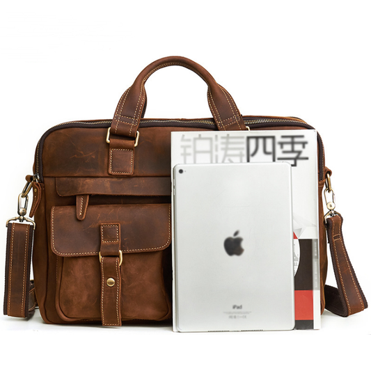 Maletín Ejecutivo de Cuero Genuino - Bolsa Retro para Laptop 15.6 Pulgadas - Image 2