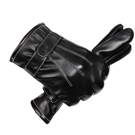 Guantes de Cuero Impermeables para Pantalla Táctil de Dedo Completo - Image 2