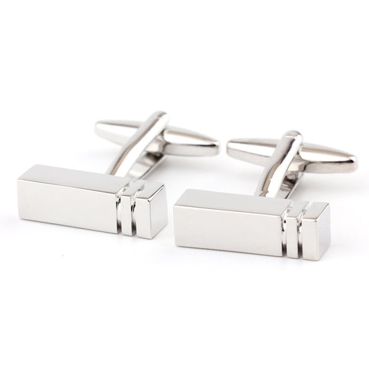 Gemelos Rectangulares Metálicos Brillantes para Hombre y Mujer - Image 2
