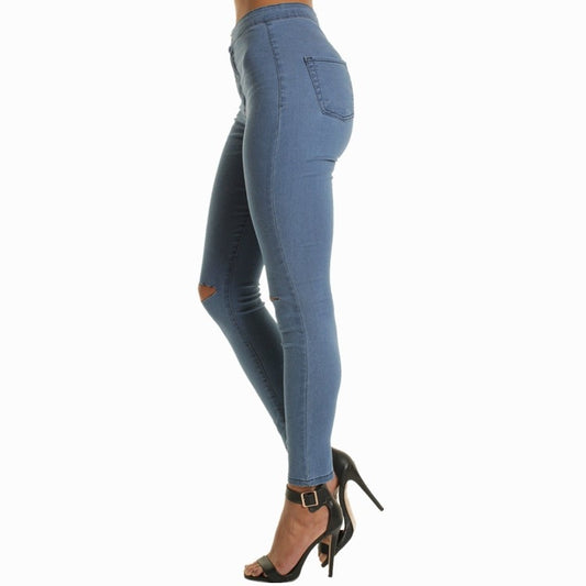 Pantalones Vaqueros Rotos a la Rodilla con Stretch - Image 2