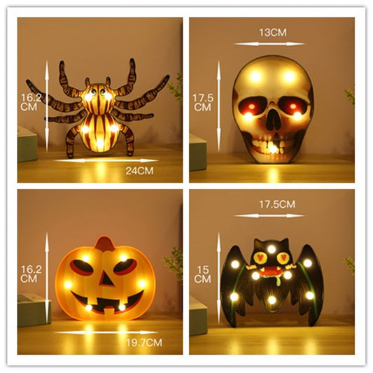 Luces LED Decorativas para Halloween - Figuras de Calabaza, Araña y Calavera - Image 2