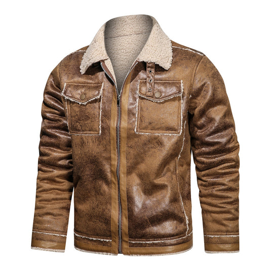 Chaqueta Retro Casual para Hombre Talla Grande con Solapa de Terciopelo - Image 2