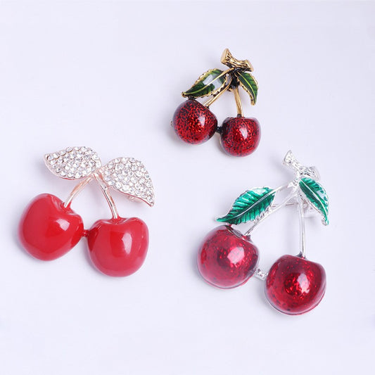 Broche Floral con Cristales de Cereza y Gota de Aceite - Image 2