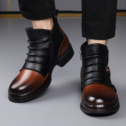 Botas Térmicas Retro Estilo Británico para Hombre con Forro de Lana y Cierre Lateral - Image 2