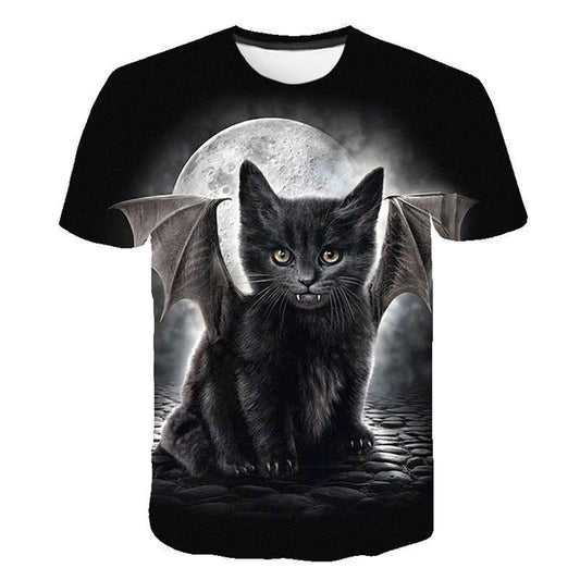 Camiseta Unisex Estampado 3D Gato Harajuku - Manga Corta Casual - Image 2