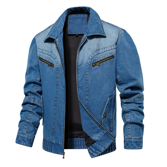 Chaqueta Vaquera para Hombre - Diseño Multi-Bolsillos, Abrigo Primavera Otoño - Image 2