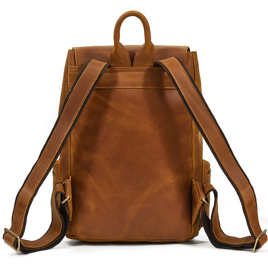 Mochila Retro Unisex de Cuero Crazy Horse - Estilo Vintage Duradero - Image 2