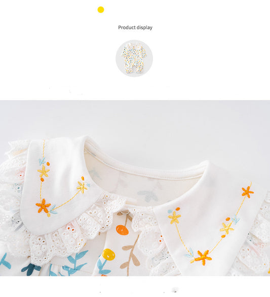Jumpsuit Infantil de Manga Larga con Estampado Floral - Image 2
