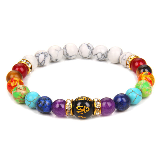 Pulsera de Chakras con Piedra Volcánica Natural para Yoga y Energía - Image 2