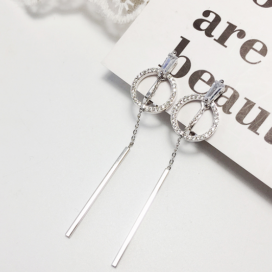 Aretes Circulares Minimalistas con Borlas - Diseño Coreano Elegante - Image 2