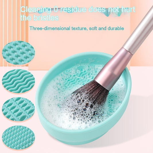 Organizador y Secador de Brochas de Maquillaje con Cuenca de Limpieza - Image 2