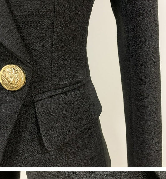 Blazer Doble Botonadura Plateada Estilo Británico Versátil - Image 2