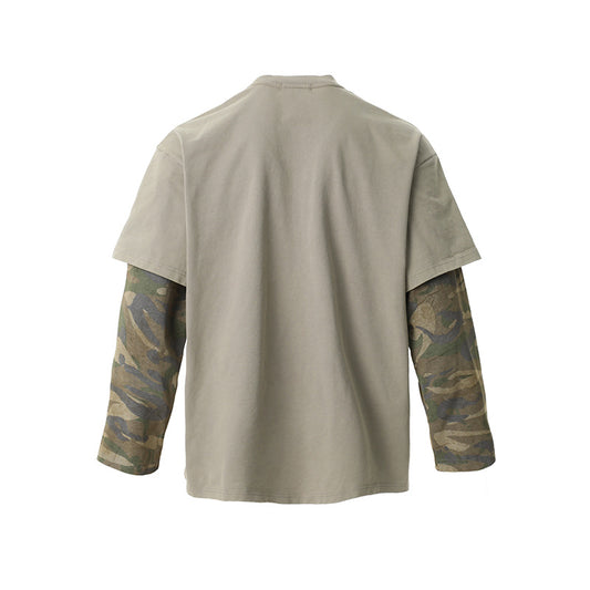Playera Larga Camuflaje Retro con Efecto Dos Piezas - Image 2