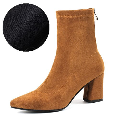 Botas Martin de Tacón Alto para Mujer - Caña Media Puntiaguda con Tacón Grueso - Image 2