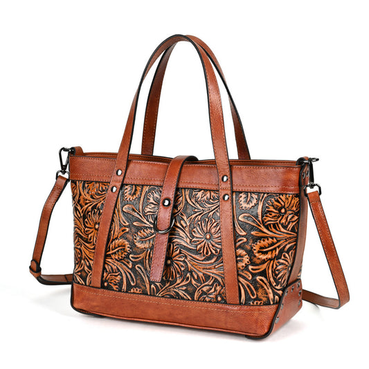 Bolso de Cuero Genuino con Diseño Tallado a Mano - Image 2