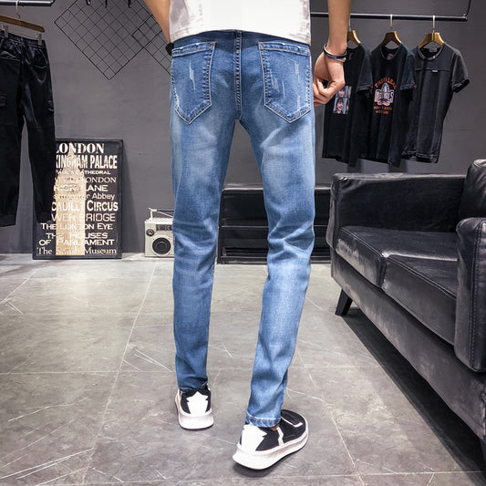 Pantalones Denim Slim Stretch Estilo Coreano para Hombre - Verano Casual - Image 2