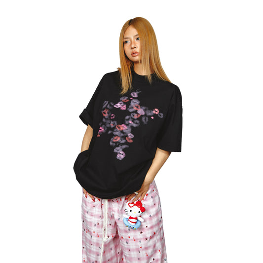 Playera Suelta de Cuello Redondo con Estampado Creativo para Mujer - Image 2