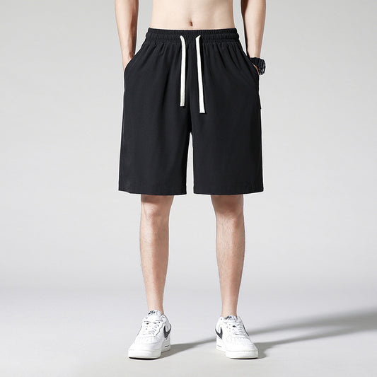 Pantalones Cortos de Seda de Hielo para Jóvenes - Color Sólido para Playa - Image 2