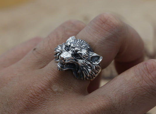 Anillo de Cabeza de Lobo en Plata 925 para Hombre - Image 2