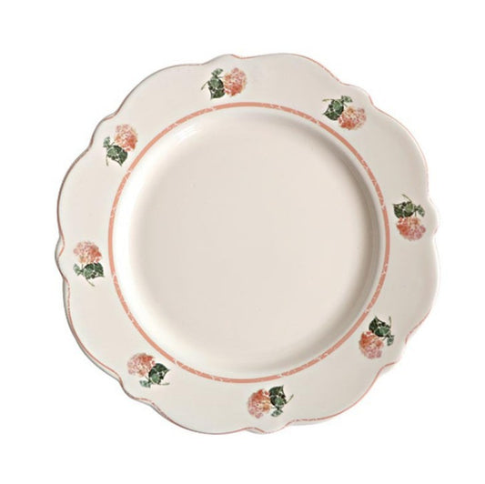Plato de Cerámica Estilo Rústico Americano con Borde Floral - Image 2
