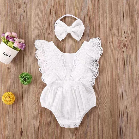Vestido Infantil de Encaje Blanco con Malla - Image 2