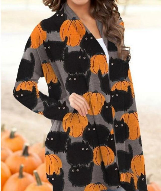 Abrigo Casual Versátil con Temática Halloween para Mujer - Image 2